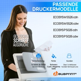 Bubprint 4 Toner Cartridges Compatible to Replace Kyocera TK-5240 TK5240 for Ecosys M5526cdw M5526cdn P5026cdw P5026cdn TK 5240 Black Cyan Magenta Yellow Multipack