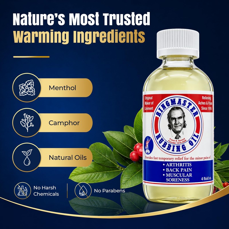 Ringmaster Fast Absorbing Warming Massage Oil for Muscles, 4 oz