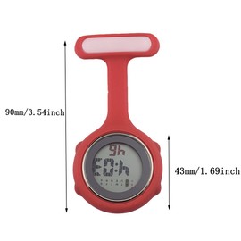 TopHomer 1 x digital nurse watch, digital screen, silent electronic luminous nurse watch with pin/clip-on nurse watch for men and women, pink