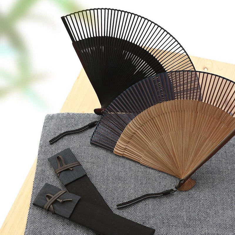Osaka Choseido Folding Fan, Men's, Stylish, Business, Folding Bag, Handkerchief