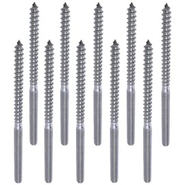 AERZETIX - C49681 - Set of 10 screws with double thread hanger bolts M6 x 100 mm made of stainless steel A2 - studs for screw - screw pin - allows the installation of solid materials