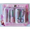 7-Piece Manicure Set with Travel Case, Pink, Professional Nail Care