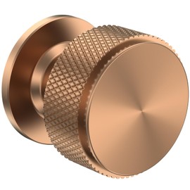 FURNIWARE Pack of 10 Knurled Cabinet Knobs, Champagne Bronze Cabinet Knobs, Solid Cupboard Handles with 2 Sizes Screws, Round Single Hole for Kitchen, Dresser, Wardrobe, Chest of Drawers, Furniture