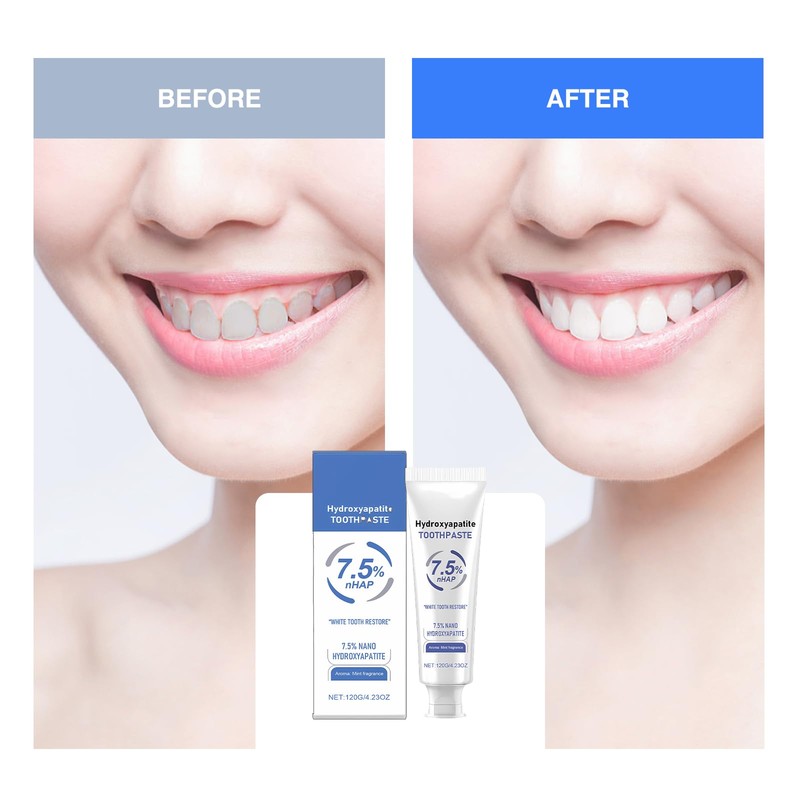 Landrain Pack of 2 Hydroxyapatite Toothpaste without Fluoride, 120 g