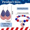 Patriotic 4th of July Flag Earrings Bracelet Set for Women