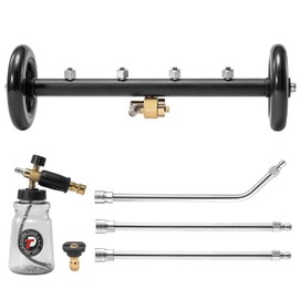 Tool Daily Tool Daily Undercarriage Pressure Washer Attachment 16 Inch, Dual-Function Undercarriage Cleaner with 1-Liter Foam Cannon, Under Car Wash Water Broom with 3 Pieces Extension Wand, 3600 PSI