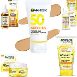 Kit 5pz Garnier Express Aclara Completo Super Uv Tono Claro