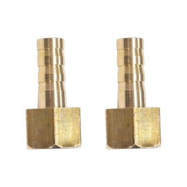 SUPERTOOL Barbed Connector 1/2" x Φ 6mm Female Connector Brass BSP Hose Tail Connector for Air Gas Water Fuel (F≈20mm M=6mm, 2PCS)