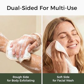ZOMCHI Paquete de 3 Paños Exfoliantes Faciales y Corporales de Calidad con Suavidad y Fregado en Dos Lados, Paños de Baño Duraderos para Mujeres y Hom