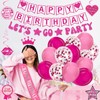 Pink Happy Birthday Party Decorations Set for Girls,Include Backdrop Banner,Balloons,Party