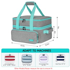 Carrying Case Compatible with Cricut EasyPress 2/Cricut EasyPress3 (9"x9",10"x10",12"x10"),Double-Layer Heat Press Machine Storage Bag Fits for Htvront(10"x10"),Tools and Accessories,Easy Press Mat