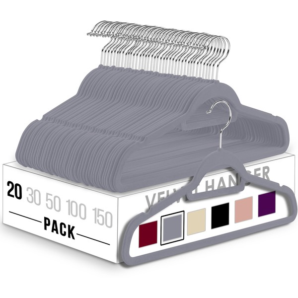 Utopia Home Premium Velvet Hangers 20 Pack - Non-Slip Clothes