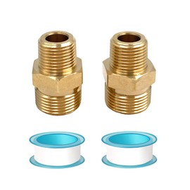 Bumugufu 2Pcs 3/8 Inch NPT Male to M22 14mm Male Pressure Washer Adapters Brass 4500 PSI M22 Pressure Washer Fittings