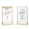 HIIMIEI Acrylic Gold Sign Holder, 5x7 Gold Acrylic Picture Frames