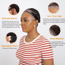 lucicass Lace Wig Grip Band,Non Slip Grip Band for Wigs,Wig Band Make Your Wigs Secure and Glueless(Brown)
