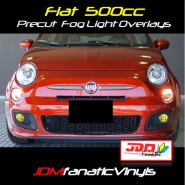 JDMFV 2011-2015 Fiat 500 Fog Light EURO JDM Yellow Overlays TINT