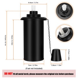 16 oz Torch Replacement Canister (4 Pack) - Outdoor Citronella Fuel Refill for Bamboo Torches with Wicks & Covers, Long-Lasting, Perfect for Patio, Luau Party, Garden Decor