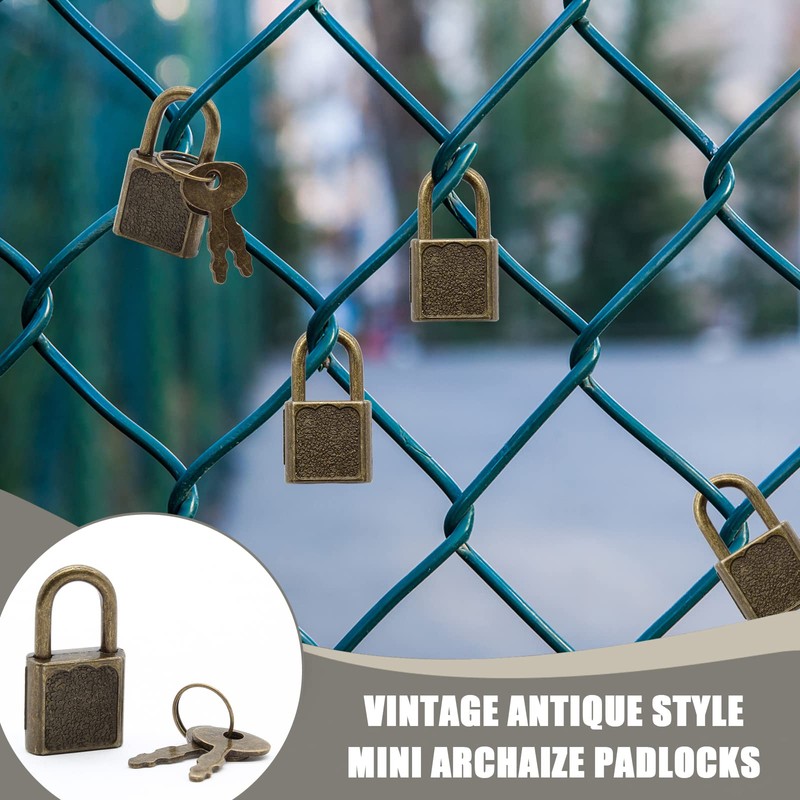 Litoexpe 10 Pieces Mini Diary Lock, Retro Bronze Metal Lock