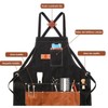 Barber Apron Multi Pocket Waterproof Black Chef Aprons for Art