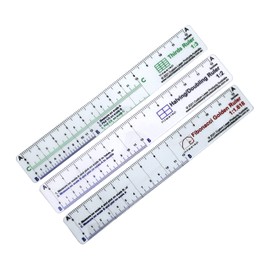 Bundle and Save - All Three CLPA 12 inch Clear Plastic Math-Free Rulers for Halving or Doubling, Rule of Thirds, or Fibonacci Golden Ratio for a Perfect Maths Free Design for Your Next Project.