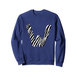 Bold Creative Zebra Marker Letter W Design - Animal Series Sweatshirt