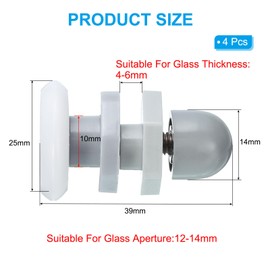 PATIKIL Shower Door Rollers 25mm/1", 4 Pack Bathroom Glass Door Runner Replacement Part Sliding Shower Door Wheels for Bathroom Glass Sliding Door, White-Grey