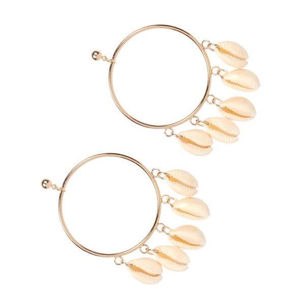 Healeved Shell Ear Jewelry Round Dangler Earrings Stylish Shell Design