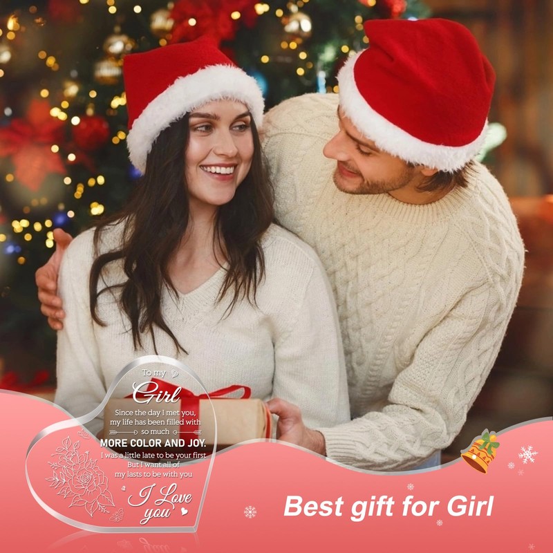 PETCEE for Girl - 3.9x0.4x3.9 Heart-Shaped Engraved Plaque Romantic Gift