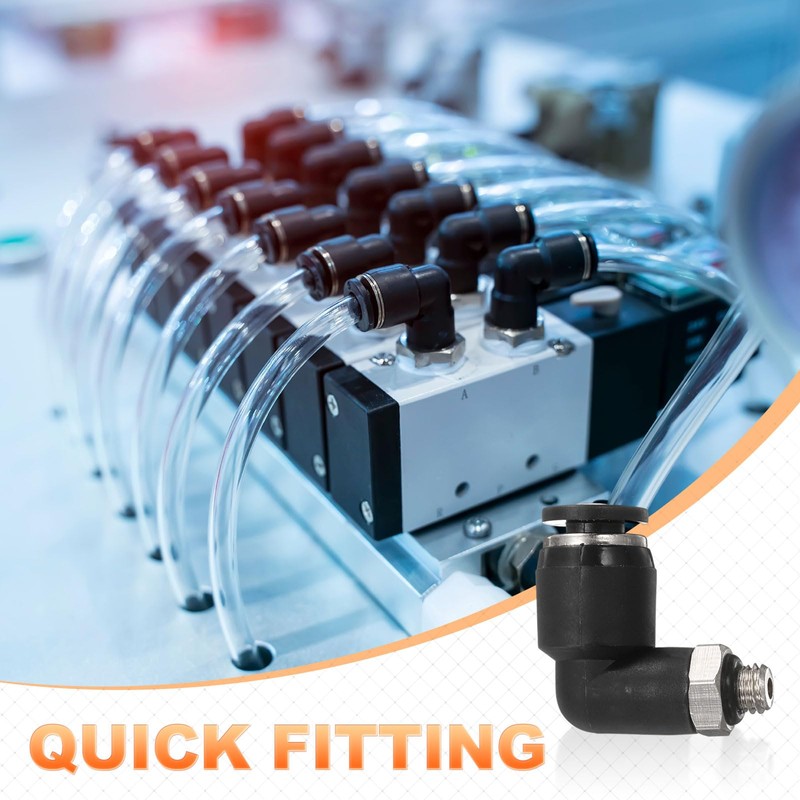 sourcing map 3pcs Push to Connect Tube Fitting M5x0.8 Male