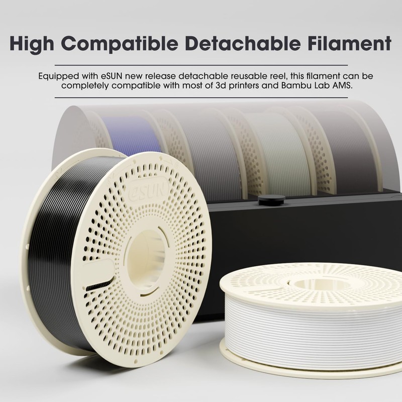 eSUN Basic PLA Refilament 1.75mm and Upgarded eSpool+ Set, Reusable