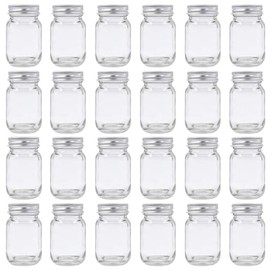 U Pack U Pack 2oz Mason Jar with Silver Lid for Honey Jam Spice Pack of 24 Sets