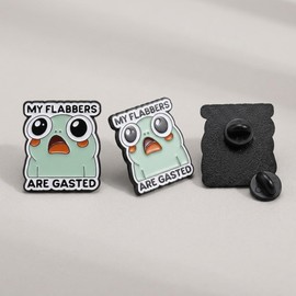 JHCHUYI 1Pcs Cute Frog Enamel Pin Funny “My Flabbers Are Gasted” Frog Brooch Pin Cartoon Animal Lapel Pin for Backpack Jacket Hat Cute Pins Aesthetic Badge Jewelry Gift for Women Men Teens