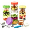 4 Pack 32oz Glass Salad Jars with 4 Lids,1 Cleaning