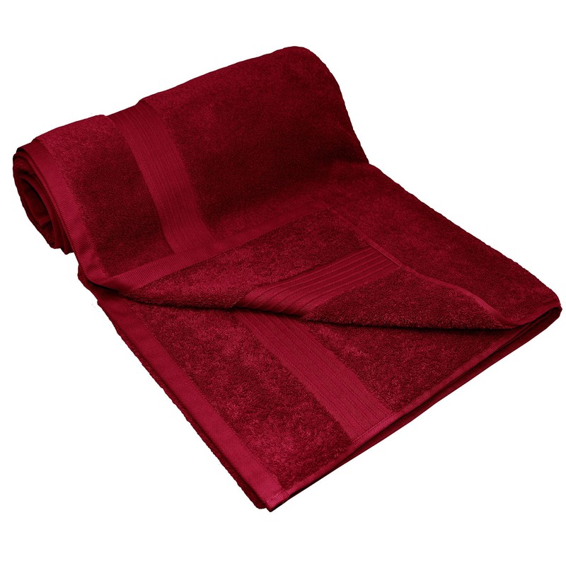 Lashuma Sauna Towel Embroidered with Monogram, Bath Towel Red Ruby