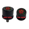Red Rose Large Knurled Aluminum Rear 1/4-20 Black Seat Bolt