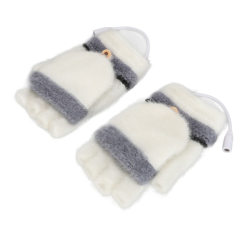 1 Pair USB Heated Gloves Mitten Winter Warm Full Finger