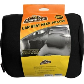 ARMOR ALL Car Seat Black NECK PILLOW Rest Support Cushion Memory Foam Pillow✅