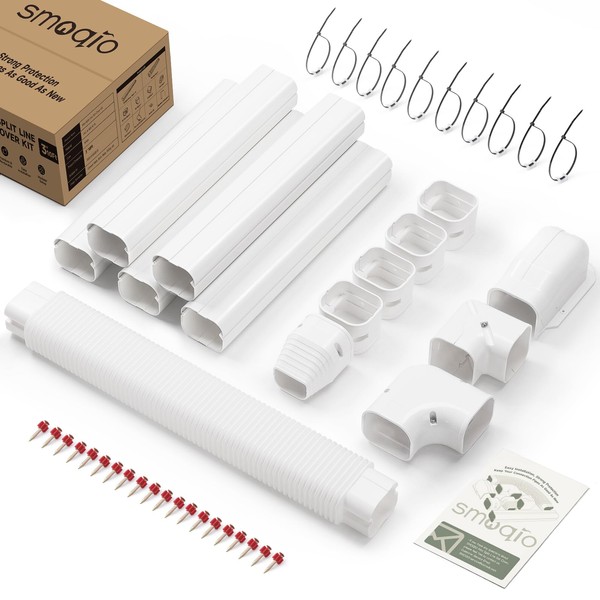 SMOQIO Mini Split Line Set Cover 3 Inch 10Ft, Easy