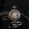 SIBOSUN Skeleton Pocket Watch Special 12 Little Window Case Design