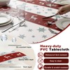 Halibutfly Christmas Tablecloth Vinyl Waterproof Oil-Proof Table Cover, Santa Claus