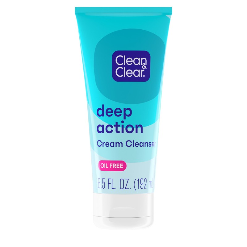 Clean & Clear Oil Free Deep Action Cream Cleanser, Unisex,