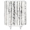 VPUPCN Birch Trees Shower Curtain Abstract Gray White Mottled Trunk