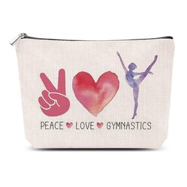 Gymnast Gymnatics Gifts for Girls Cosmetics Toiletry Bags Pouch Gymnast Birthday Christmas Gifts for Women Female Gymnatics Teacher Instructor Cheerleader Make-Up Storage Pouch with Zipper for Purse