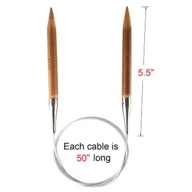 Weabetfu Bamboo Circular Knitting Needle,60-inch Length for Handmade Creative DIY and Any Weave Yarn Projects,US Size 13(9mm)
