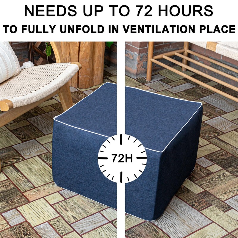 20x14 In Outdoor Square Ottoman – Lightweight Patio Ottoman Footrest