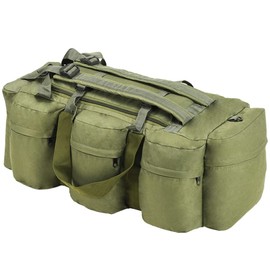 Benicabaly 3-in-1 Versatile Army-Style Duffel Bag for Adventurers, Tear Resistant, Olive Green, 23.8 Gallon Capacity
