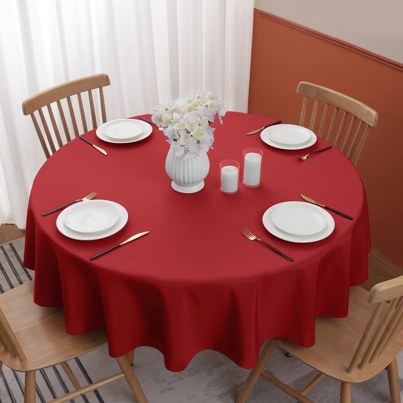 Sterling Mill Polyester Round Tablecloth – Christmas Elegant Table Cover