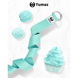Tumaz Yoga Strap/Stretch Bands [15+ Colors, 6/8/10 Feet Options] with Extra Safe Adjustable D-Ring Buckle, Durable and Comfy Delicate Texture - Best for Daily Stretching, Physical Therapy, Fitness