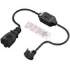 [2-Feet] On Off Switch Extension Cord, Right Angle 2-Prong Polarized