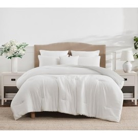 6-Piece Elegant Reversible Pretty Taupe Comforter Set Queen Size | Modern Casual Style Stitched Solid Color Pattern Aesthetic Bedding | Machine Washable Fabric Cohesive and Stylish Look